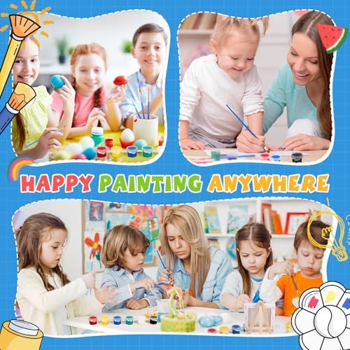 ESRICH 8 Set Mini Acrylic Paint Kit, 5in Mini Canvas with 7.5in Easel - Image 6