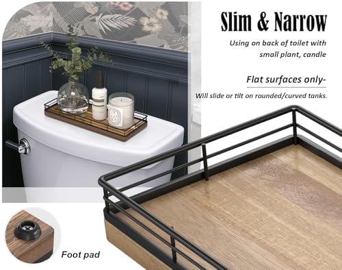 Acacia Wood Bathroom Vanity Tray, 11" L Small Countertop Tray for Dresser, Table, Kitchen Counter, Coffee Bar - Image 5