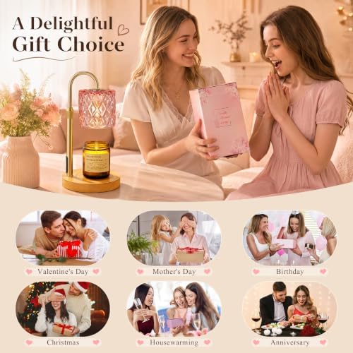 Pink Candle Warmer Lamp with Timer, Birthday Gifts for Women, Room Decor - Image 7