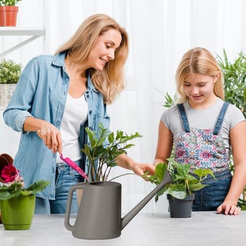 ZXJ Plant Watering Can - for Indoor and Outdoor Home Garden Plants - with Long Spout - Grey - 1/2 Gallon - Image 6