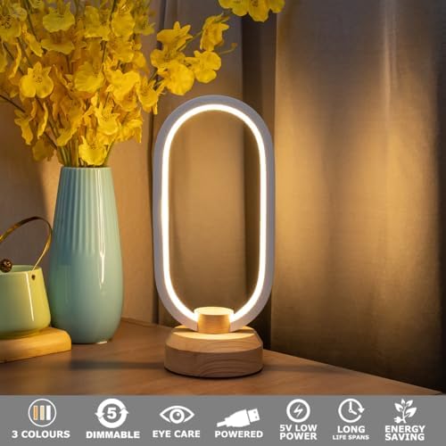 Table Lamps for Bedroom Modern LED Oval Slim Nightstand Bedside Lamp - Image 6