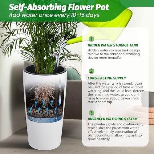 Garvee Tall Planters for Outdoor Plants, 30 in Planters Set of 2 - Image 4