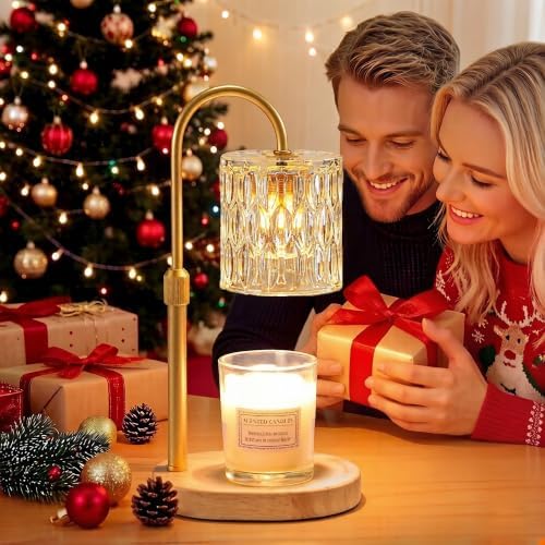Dreamholder Electric Candle Warmer Lamp with Timer, Dimmable Candle Lamp with Adjustable Height, Wax Melter for Jar Candles Wood Base Floral Home Decor Gifts for Women Mom, Natural Wood - Image 7