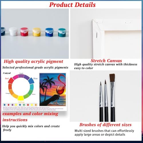 PAILIM Paint and Sip kit for Adults Seaside Pre Drawn Canvas Party Kits - Image 2