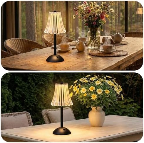 Liliful 1 Pcs Cordless Table Lamp LED Touch, Black, Rose Style - Image 6