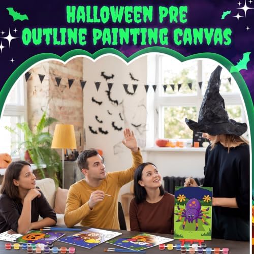 Blosssound 10 Set Halloween Pre Printed Canvas for Painting 5x7" - Image 5