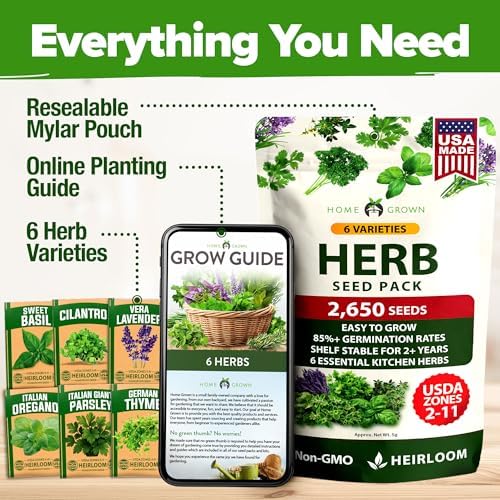 HOME GROWN 6 Herb Variety Pack 2650+ Seeds Extra Large Culinary Kit - Image 6