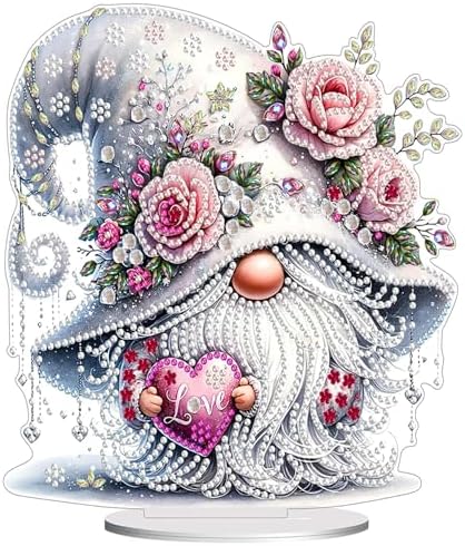 Diamond Painting Kits for Adults Beginners, 5D Full Drill Dwarf Love Crystal Art Desktop Ornament, DIY Single Sided Home Office Desk Decor, Creative Craft Gift Set with Tools by OFRKE