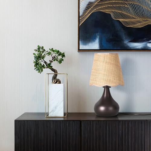 Ziqqeelam Oil Rubbed Bronze Small Table Lamp Touch Control, Farmhouse Bedside Lamps for Nightstand, Vintage Small Table Lamps for Small Spaces for Bedroom, Kitchen Counter, End of Table, Office - Image 4