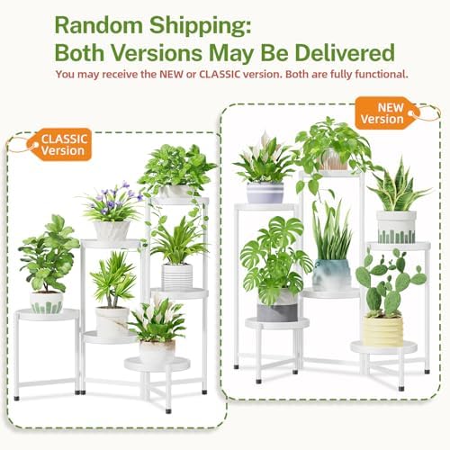 iDavosic.ly 6 Tier Large Plant Stand Indoor Outdoor, 10 In Wide Tray, White - Image 2
