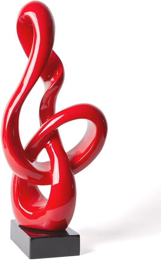 NENBOLEC Sculpture Music Note Decor Modern Statue Gifts Treble Clef Figurine Polyresin Arts Red 23 inch