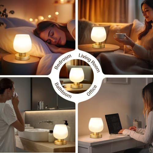 Seealle Small Touch Table Lamp for Nightstand, 3 Way Dimmable Bedside Lamp - Image 6