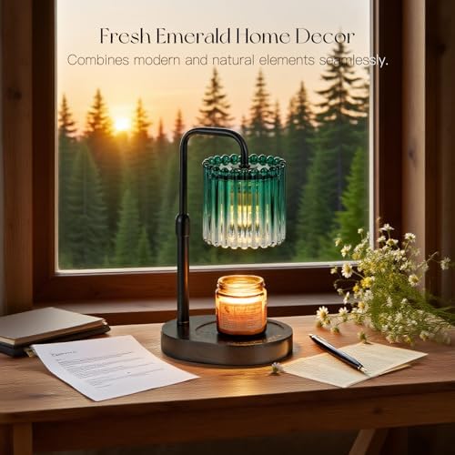 Candeldo Candle Warmer Lamp with Timer: Emerald Green Wax Melt Warmer - Image 3