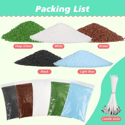 Blingfun 5 Color DIY Sand Wax Candle Making Kit – Refillable Pearled Wax with Candle Wicks, Scented Candle Supplies for Halloween, Christmas, Wedding, Home Decor (Sand Candle Craft Kit) - Image 2