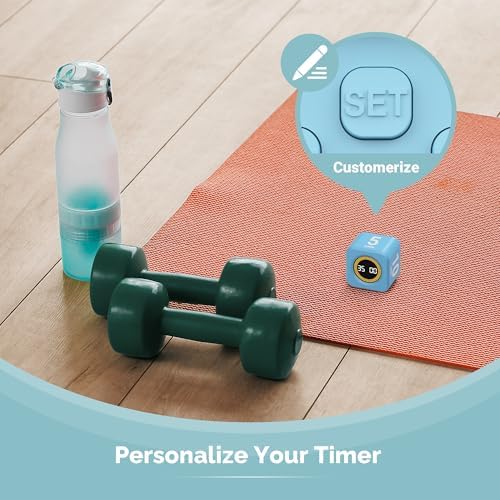 KADAMS Visual Timer – Cube Pomodoro Timer, LED Countdown Ring & Count Up Mode, Silent Flip Productivity Timer for Study, Classroom, Office, Cooking (Blue 5-10-25-50 min) - Image 6