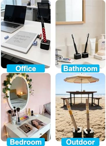 Pen Stand for Desk, 2-in-1 Single Pen Holder & Paperweight, Blue - Image 6