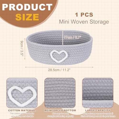 uxcell Rectangular Rope Basket 11.2x6.7x3.5inch Small Woven Baskets - Image 2