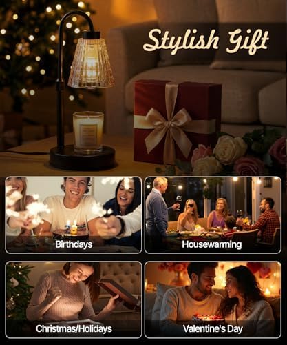 Candle Warmer Lamp with Timer Dimmer,2 Bulbs, Round - Image 7