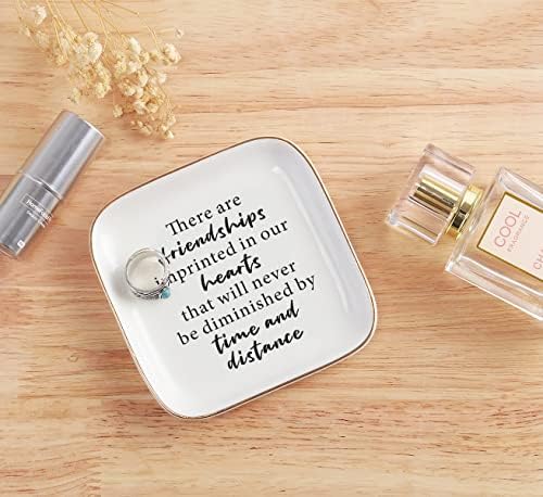 Friend Birthday Gifts for Women Ring Dish Friendship Gifts for Women Friends Female Gifts "There are friendships imprinted in our hearts that will never be diminished by time and distance" - Image 2