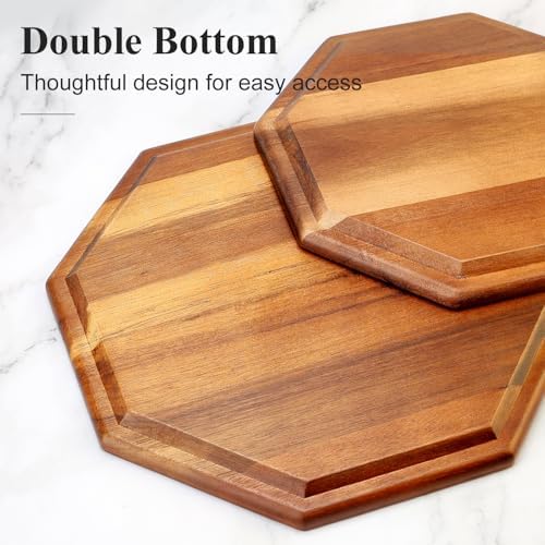 3Pcs Wood Serving Trays Charcuterie Board Cheese Platter Party Hosting Gift - Image 3