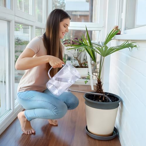 Plastic Watering Can - Small with Long Spout - 1/4 Gallon - 32 Oz - White - Image 6
