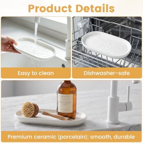 7" Small Ceramic Perfume Tray for Dresser,Vanity Trays for Bathroom Counter - Image 6