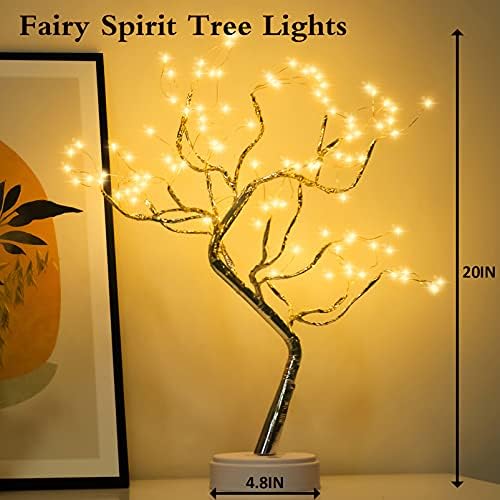 PXBNIUYA 2 Pack 108 LED Sparkly Fairy Spirit Tree Lamp Remote Control Timer - Image 6
