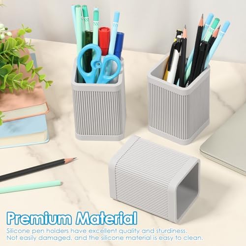 3PCS Aesthetic Pen Holder for Desk, Silicone Pencil Holder, Stylish Office Desk Decor, Reinforced and Thickened Desktop Organizer, Office Desks Organizer Accessories - Image 4