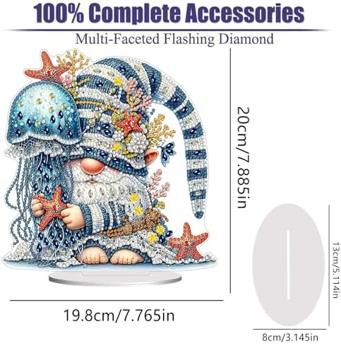 Diamond Painting Kits for Adults Beginners, 5D Full Drill Dwarf Ocean Crystal Art Desktop Ornament, DIY Single Sided Home Office Desk Decor, Creative Craft Gift Set with Tools - Image 2