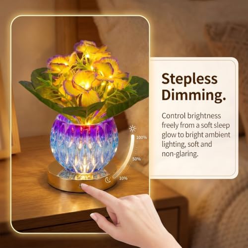 Primrose Flower Table Lamp, USB Rechargeable LED Bedside Lamp - Image 2