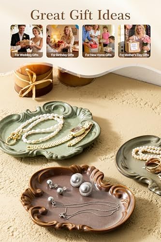 Jewelry Tray, Ceramic Jewelry Dish, Ring Dish, Trinket Tray, Rinket Dish, Ring Holder Dish, Key Bowl, Bathroom Vanity Tray, Retro, Vintage, Friendship Gifts, Anniversary Secret Santa, Deep Green - Image 5