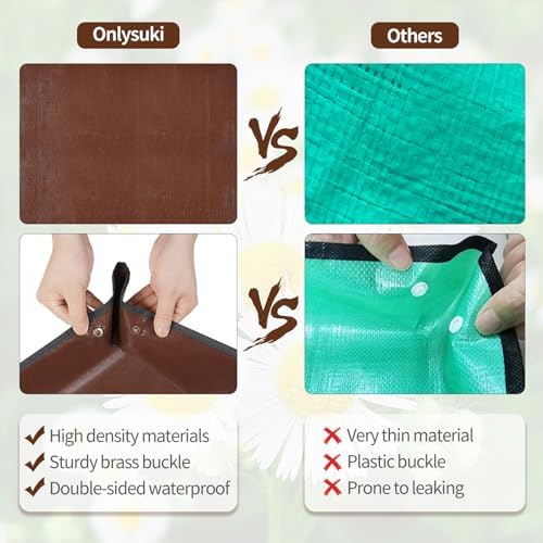 39.5" X 31.5" Large Repotting Mat for Indoor Plants Transplanting and Dirt Control - Portable Potting Tray for Plant Lovers Gardening Gifts for Women Men - Image 5