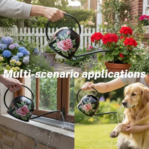 MOYEE Metal Small Watering Can for Indoor Outdoor Plants, Pretty Water Cans - Image 4