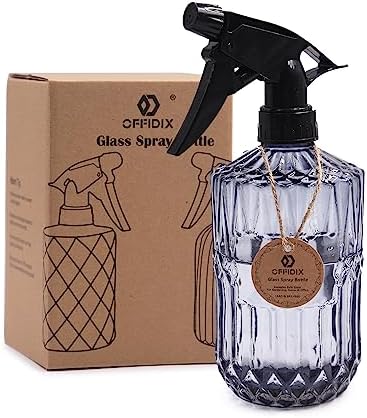OFFIDIX Glass Spray Bottle, Grey Fine Mist Plant Mister 0.4L Water Can by Offidix