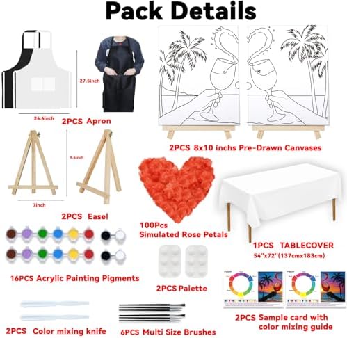 PAILIM Sip and Paint kit for Adults Seaside Pre Drawn Canvas Party Kits - Image 3