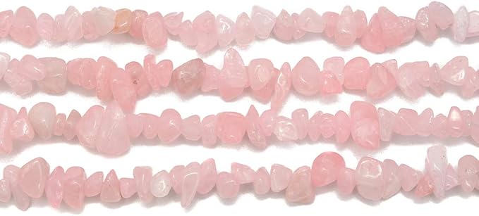 Gemstone Chips Natural Pink Rose Quartz 3-5mm Healing Crystals Waist Bracelets Necklace Kit Irregular Stone DIY Crafts Design Jewelry Making Approxi 32 inch