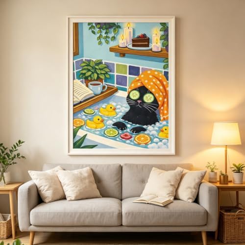 Animal Diamond Painting Kits for Adults,Funny Cat Spa Diamond Art Kits - Image 2