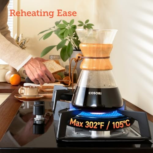 COSORI Pour Over Coffee Maker with Double Layer Stainless Steel Filter,8-Cup,34oz,Drip Coffee Maker,Coffee-Dripper Brewer,High Heat Resistant Carafe,also for Camping,Hiking,(Pack of 12) - Image 3