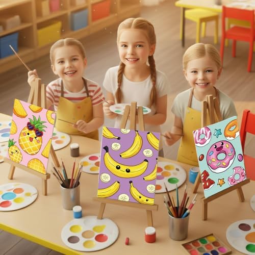 Louise Maelys 12Pack Pre Drawn Canvas to Paint for Kids,Fruit Food - Image 6