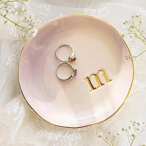 COLLECTIVE HOME - Ceramic Jewelry Tray, Decorative Trinket Dish for Rings Earrings Necklaces Bracelet Watch Keys, Birthday Mother's Day Christmas Gift for Women, 4.75", Colored Surface (M) by COLLECTIVEHOME