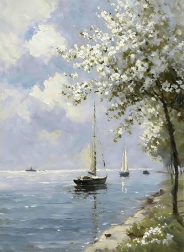 Retro sailboat Diamond Art Kits for Adult Diamond Painting Kit for Beginner by YOLENIX