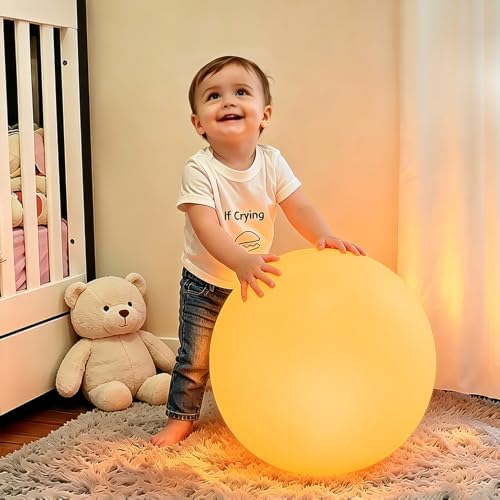 Outdoor LED Globe Orb Light, 16-inch Large LED Glowing Orb Ball Night Light by KEROVI