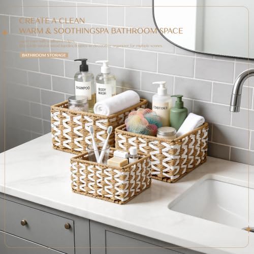 Small storage basket，Woven Storage Basket 3-pack - Image 2