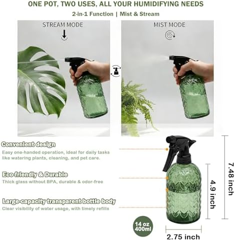 OFFIDIX Watering Can for Indoor Plants, Green Water Can Spray Bottle 2 Pack - Image 4