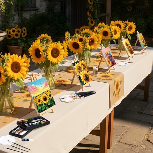 Cholemy 36 Pcs Paint and Sip Kit Gift for Adults 8''x10'',Sunflower - Image 5