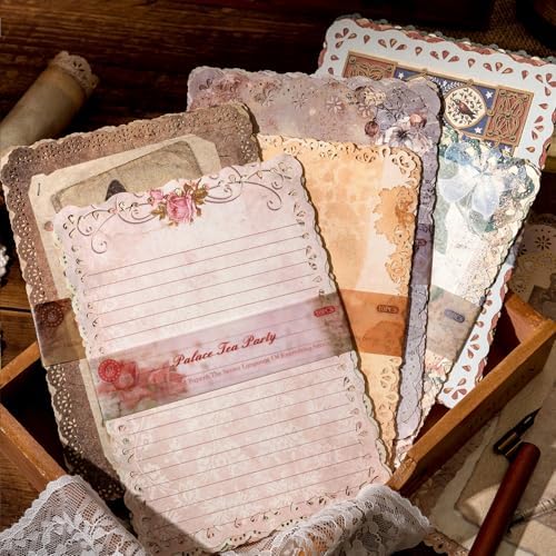 60Pcs Vintage Die-Cut Lace Edge Scrapbook Paper, DIY Junk Journal Supplies - Image 4