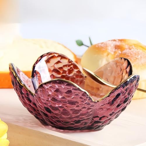 Small Purple Flower Jewelry Dish, Glass Jewelry Ring Tray Trinket Bowl, Nightstand Decor Ring Holder for Women, Wedding, Birthday, Mother's Day Gifts for Women - Image 5