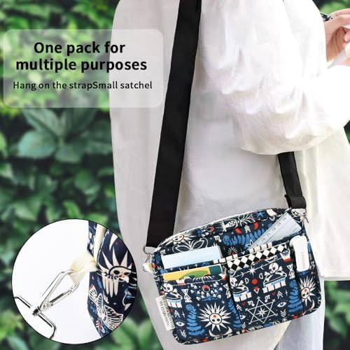Multiple Pockets Portfolio Organizer with Zipper,Makeup Bag Pencil Pouch - Image 6