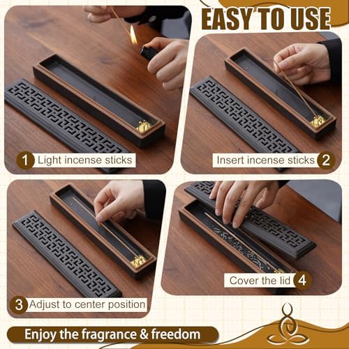 CEREMONY Incense Holder for Sticks，Ceramic Insence-Stick Holder Ash Catcher，Incense Holder Timkburner for Meditation Yoga Spa Room Decor - Image 4