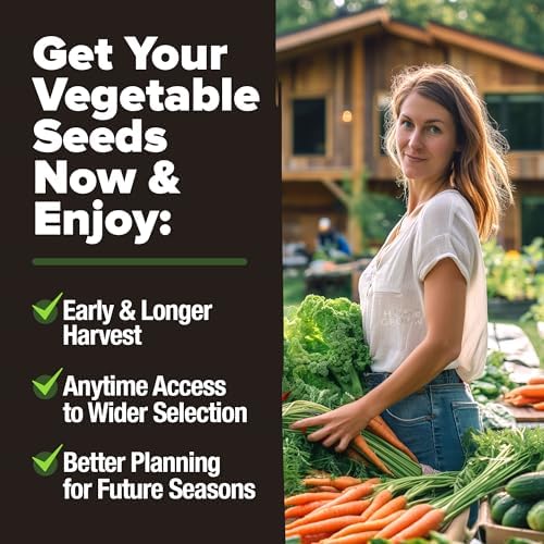 HOME GROWN 25 Variety Survival Seed Vault 12,000+ Heirloom Non-GMO Vegetable Seeds for Planting, High Germination, Family Garden Starter Kit, Tomatoes, Peppers, Carrots, Beans, Kale, Indoor Outdoor - Image 5